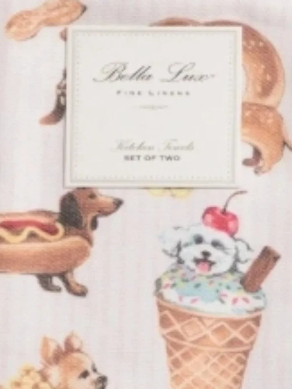 NWT Bella Lux Circus Pups Kitchen Towel Set of two